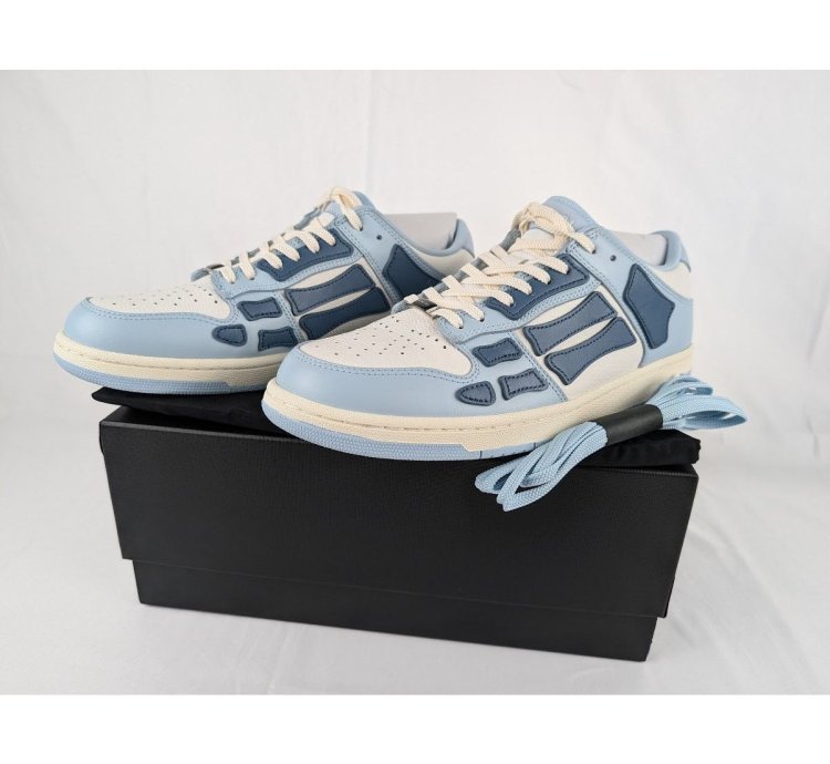 O1rshd1 Skeleton Top Low Sneakers In Baby Blue White