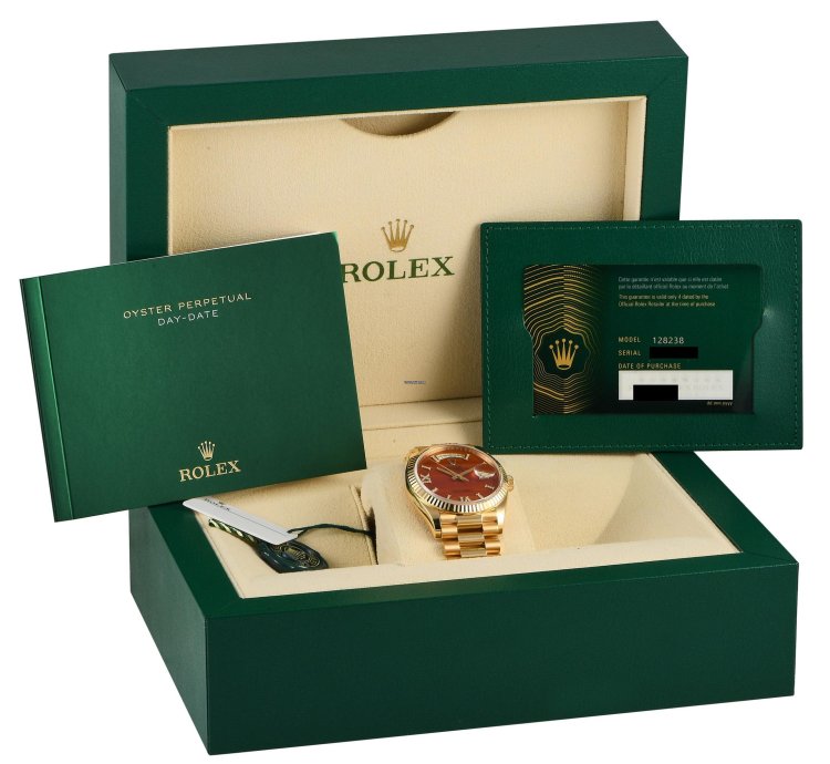 Rolex Day-date 36 Carnelian Diamond Dial Watch 128238