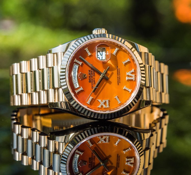 Rolex Day-date 36 Carnelian Diamond Set Dial - 128238