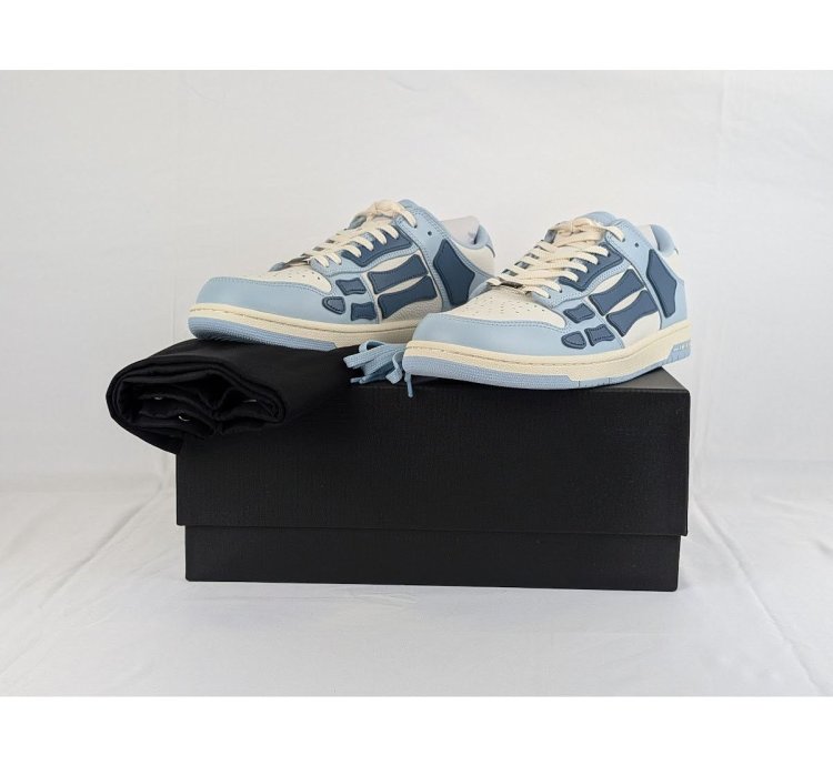 O1rshd1 Skelton Top Low Sneakers In Baby Blue White