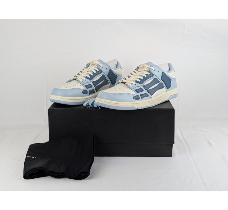 O1rshd1 Skelton Top Low Sneakers In Baby Blue White