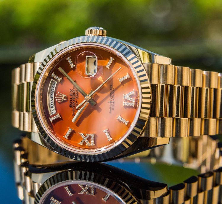 Rolex Day-date 36 Carnelian Diamond Set Dial - 128238