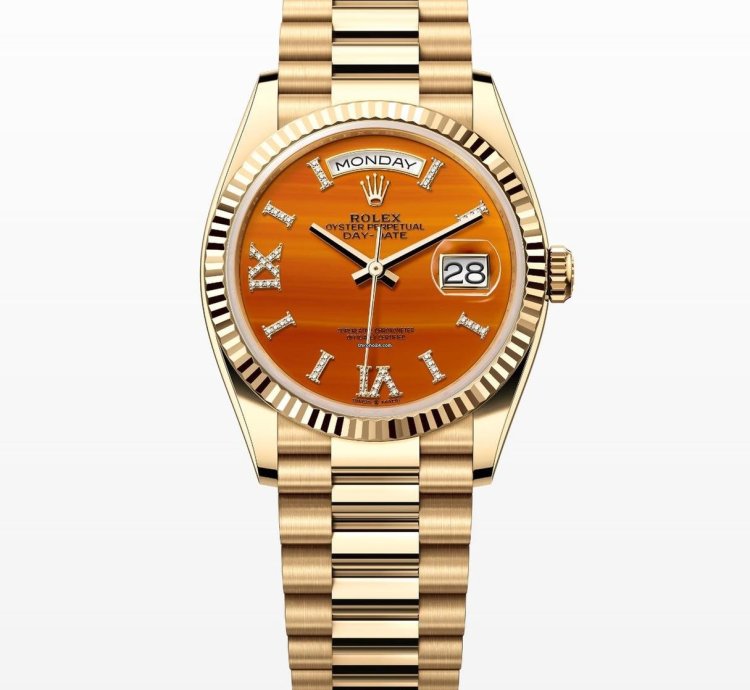 Rolex Day-date 36 Carnelian Roman Diamond Dial Unworn