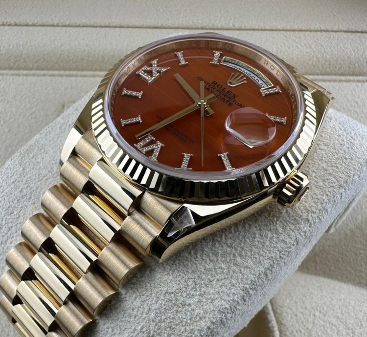 Rolex Day-date 36 Carnelian Set With Diamonds 36mm