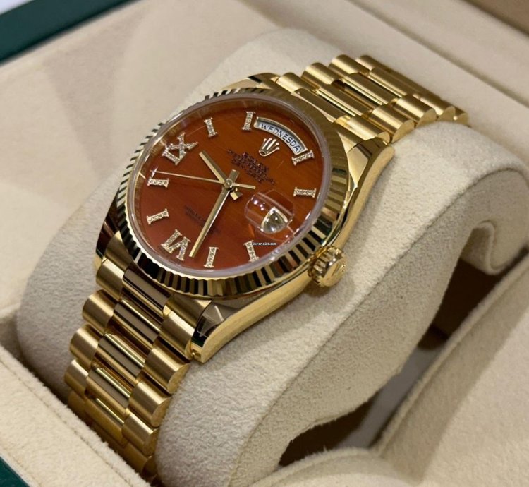 Rolex Day-date 36 Carnelian Set With Diamonds 36mm