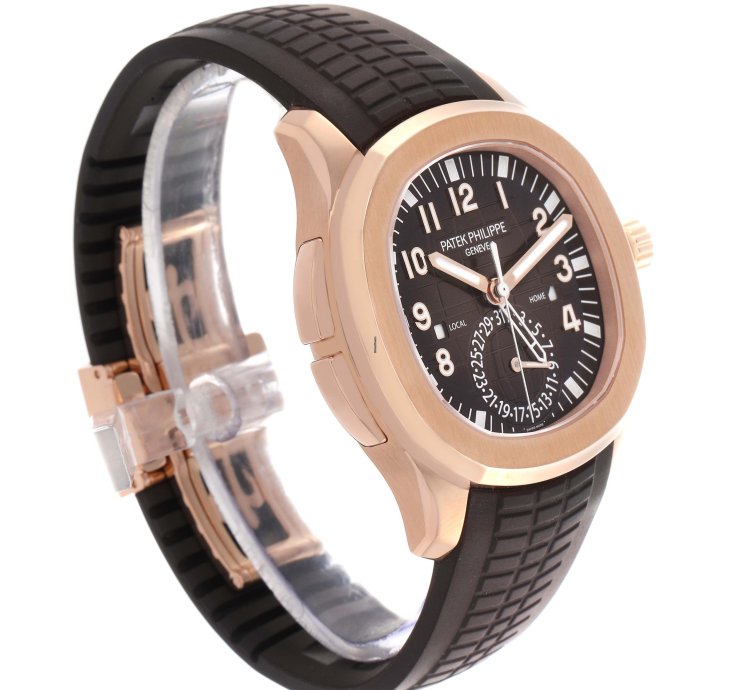 Patek Philippe Aquanaut Travel Time Rose Gold Mens Watch 5164r
