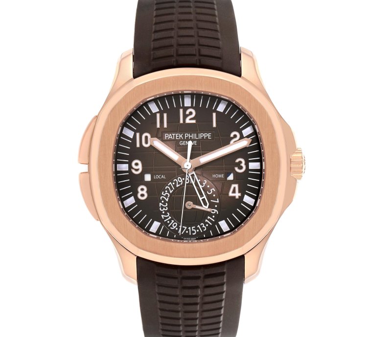 Patek Philippe Aquanaut Travel Time Rose Gold Mens Watch 5164r