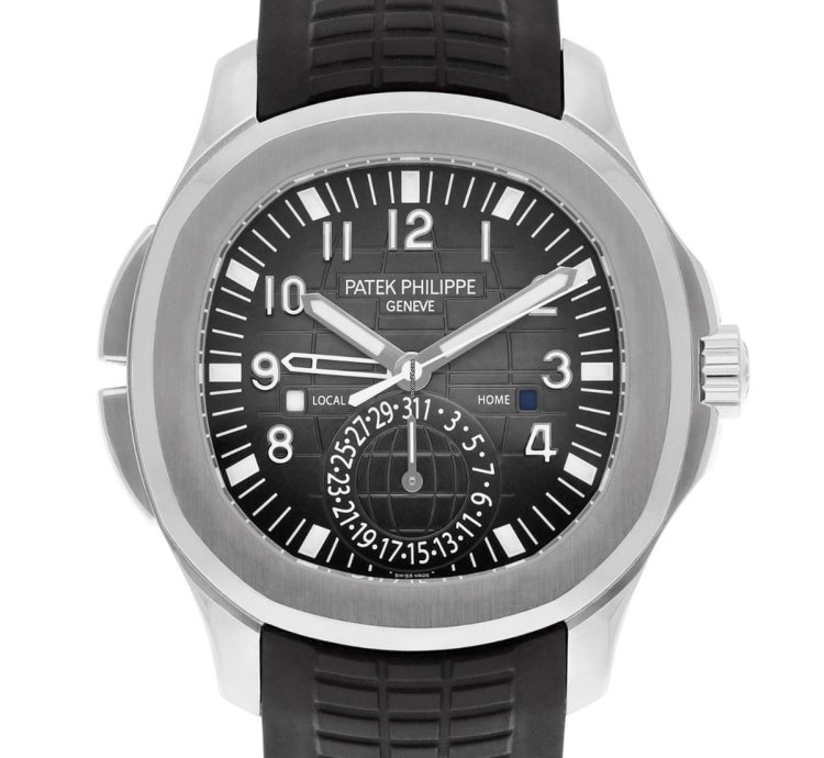 Patek Philippe Aquanaut Travel-time Steel Black Dial Watch 5164a-001 Box Papers