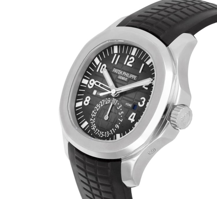 Patek Philippe Aquanaut Travel-time Steel Black Dial Watch 5164a-001 Box Papers