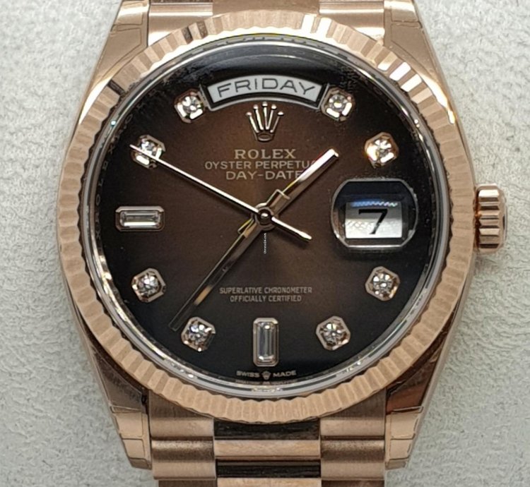Rolex Day-date 36 Choc Diamond Dial Unworn