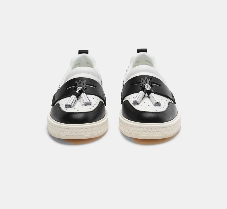 O1s1wg110325 Tassle Hybrid Loafers In White Black