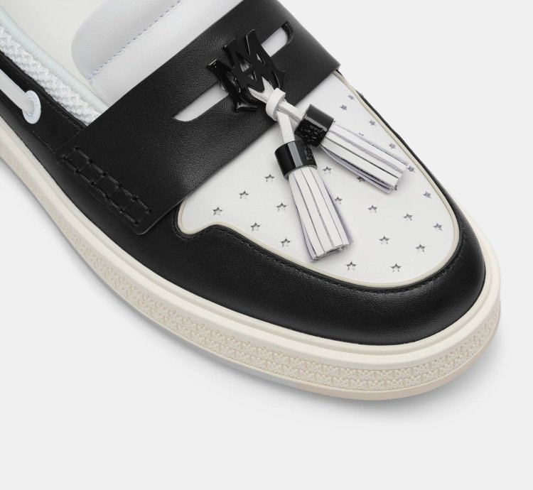 O1s1wg110325 Tassle Hybrid Loafers In White Black