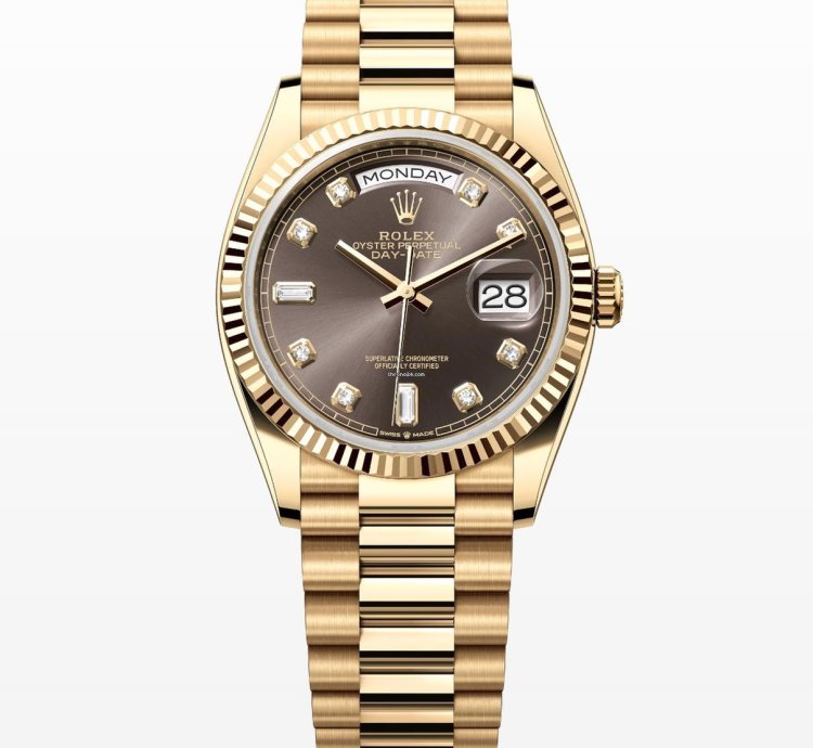 Rolex Day-date 36 Dark Grey Diamond Dial Unworn