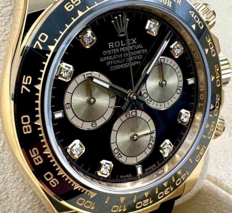 Rolex Daytona 126518ln Yellow Gold Oysterflex Black Diamond Dial Unworn 2024
