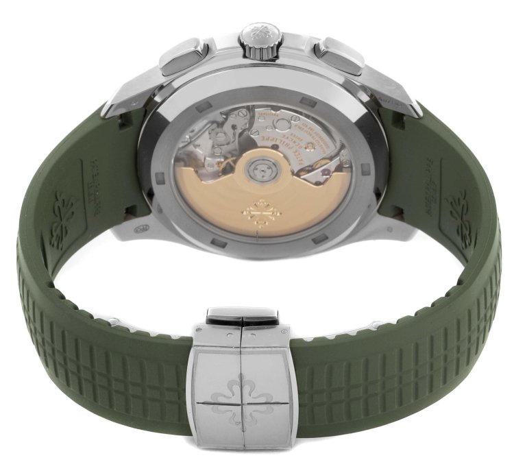Patek Philippe Aquanaut White Gold Rubber Strap Mens Watch 5968g Box Papers
