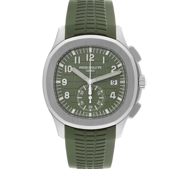 Patek Philippe Aquanaut White Gold Rubber Strap Mens Watch 5968g Box Papers