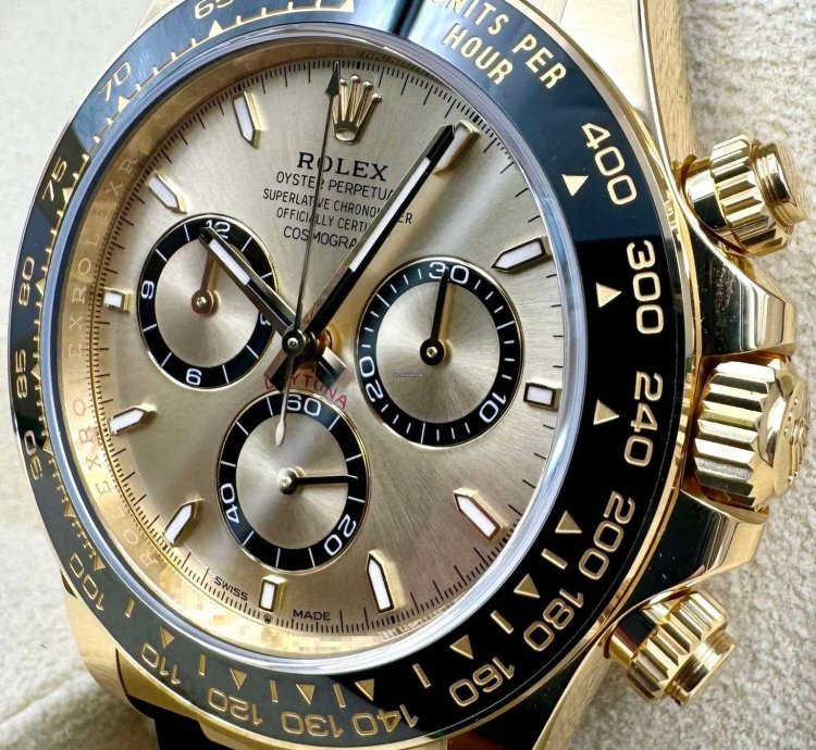Rolex Daytona 126518ln Yellow Gold Oysterflex Champagne Dial Unworn 2024