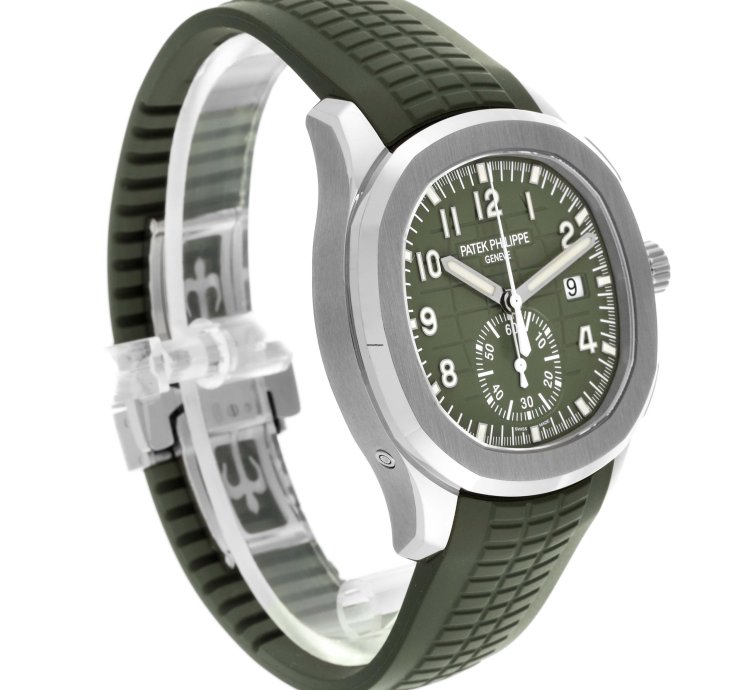 Patek Philippe Aquanaut White Gold Rubber Strap Mens Watch 5968g Box Papers
