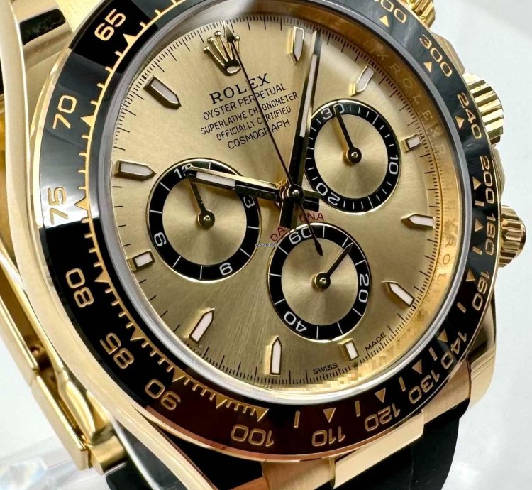 Rolex Daytona 126518ln Yellow Gold Oysterflex Champagne Dial Unworn 2024