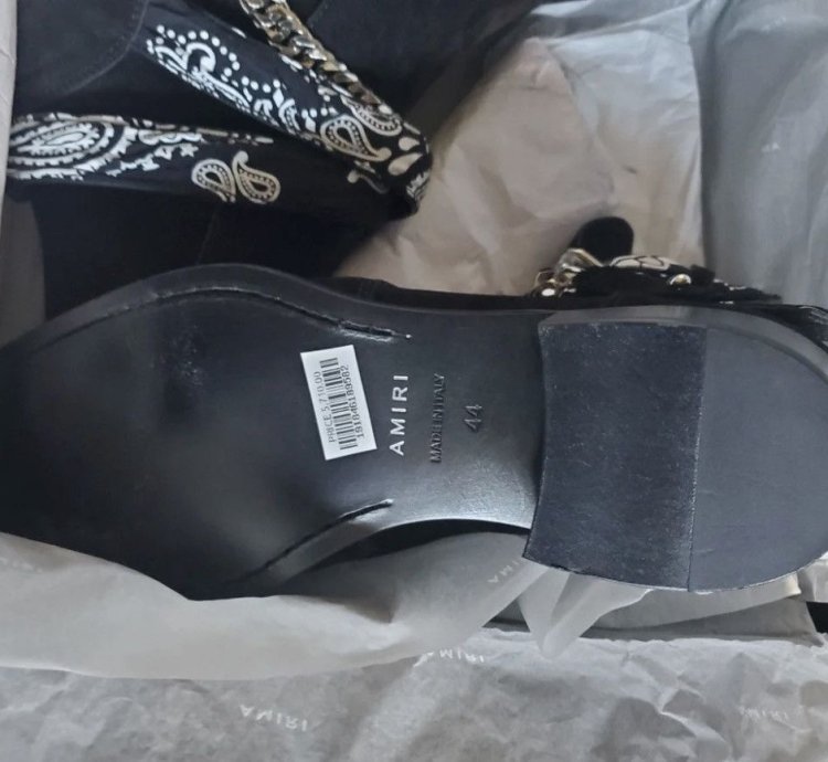 Quick Amiri Bandana Buckle Boots Blk Suede