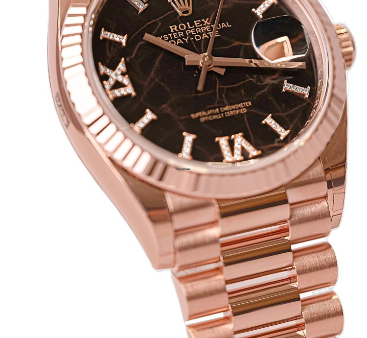 Rolex Day-date 36 Eisenkiesel Diamond Roman