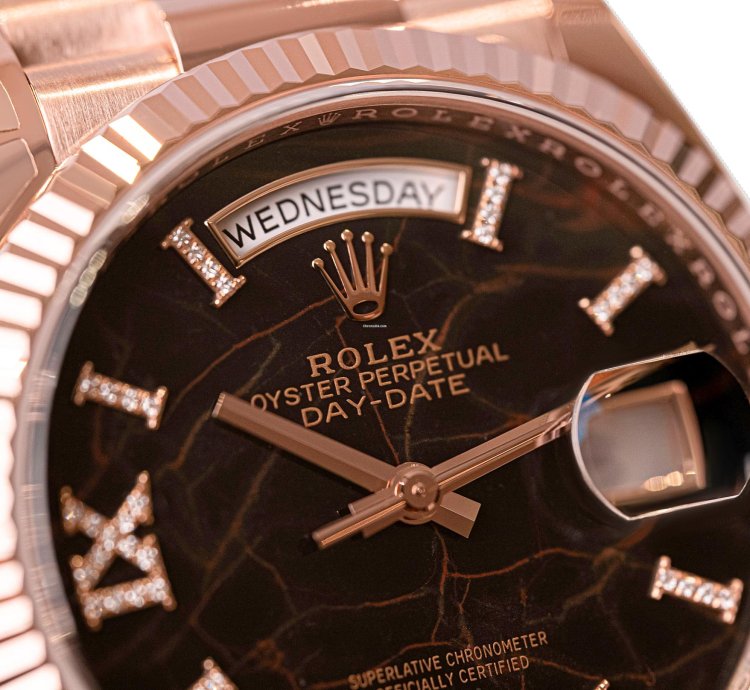 Rolex Day-date 36 Eisenkiesel Diamond Roman