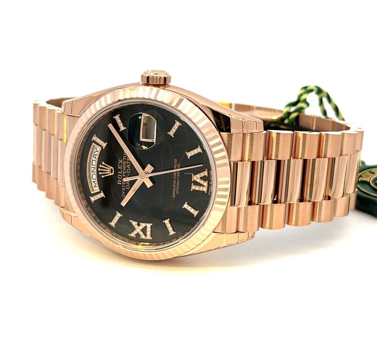 Rolex Day-date 36 Eisenkiesel Diamond Roman