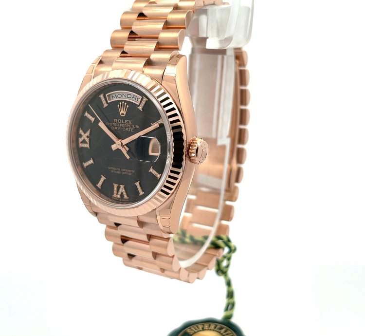 Rolex Day-date 36 Eisenkiesel Diamond Roman