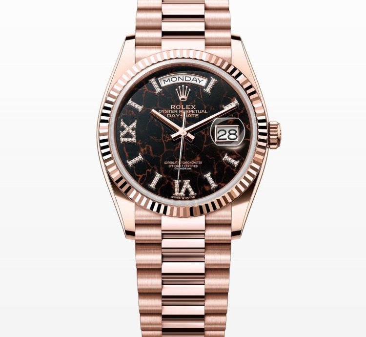 Rolex Day-date 36 Eisenkiesel Roman Diamond Dial Unworn