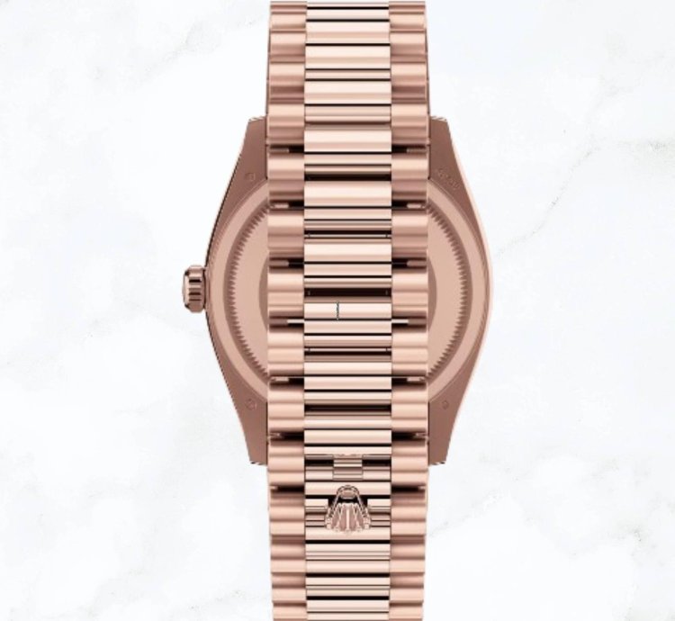 Rolex Day-date 36 Everose Gold Brown Roman Ombr Dial new Unworn