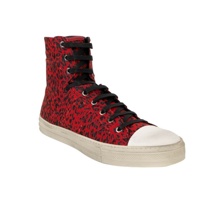 Red Leopard Print Vintage Sunset Sneakers Shoes Size 10