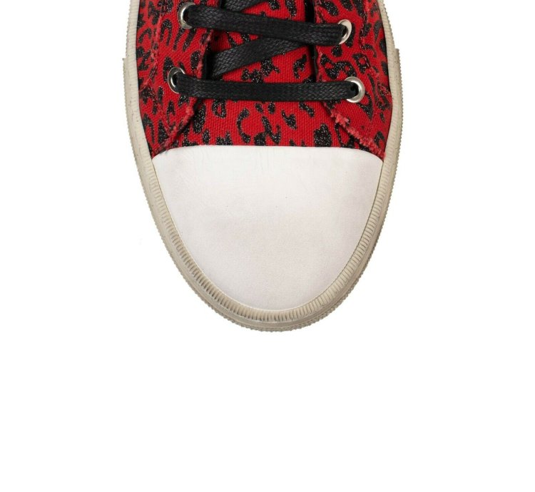 Red Leopard Print Vintage Sunset Sneakers Shoes Size 10