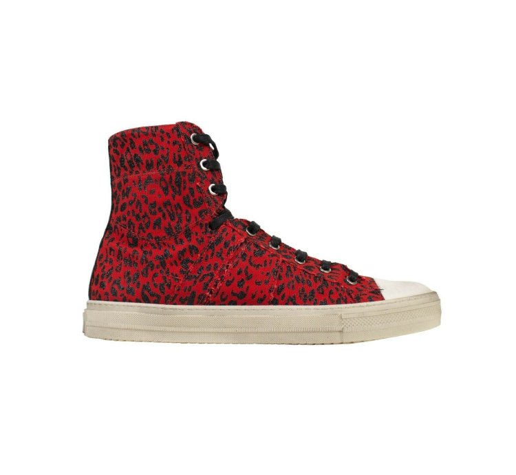 Red Leopard Print Vintage Sunset Sneakers Shoes Size 10