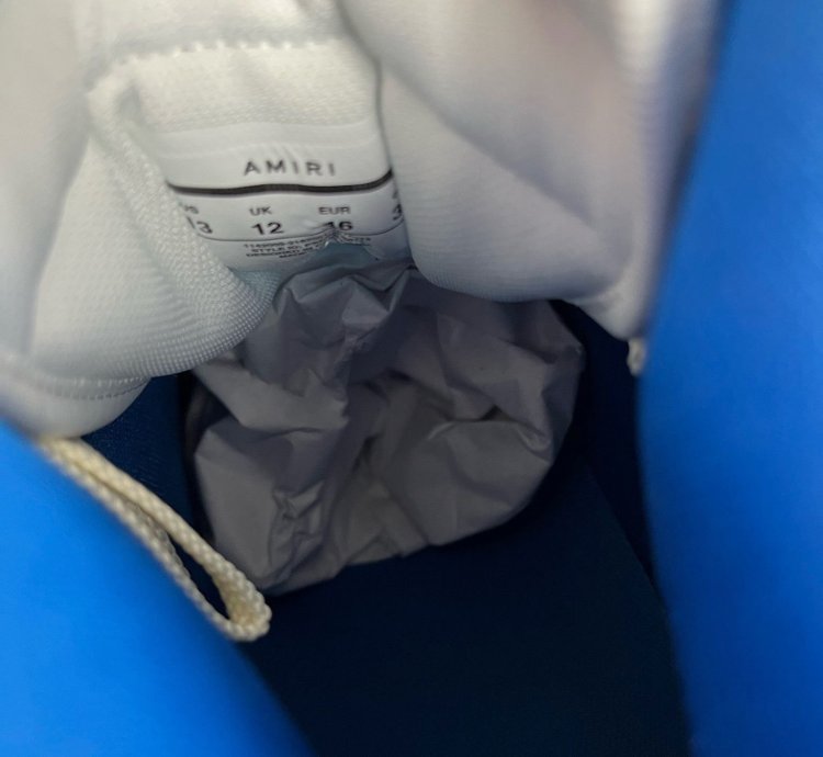 Amiri Skeleton Hi Top Bandana Blue Sneakers