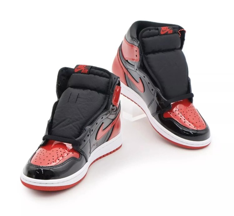 Nike Air Jordan 1 Retro High Og Patent Bred Varsity Red Black 555088-063