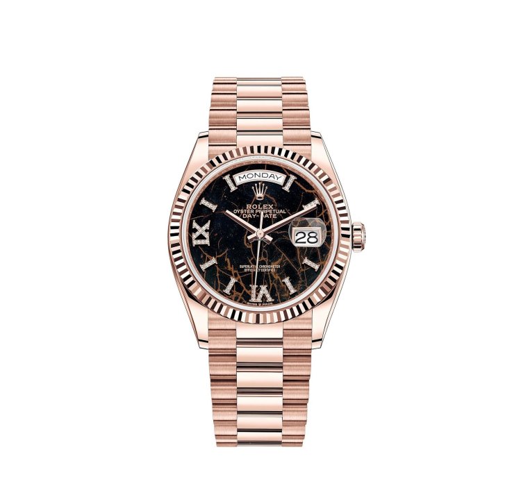 Rolex Day-date 36 Everose Gold Eisenkiesel Dial President Bracelet Fluted Bezel Roman Dial