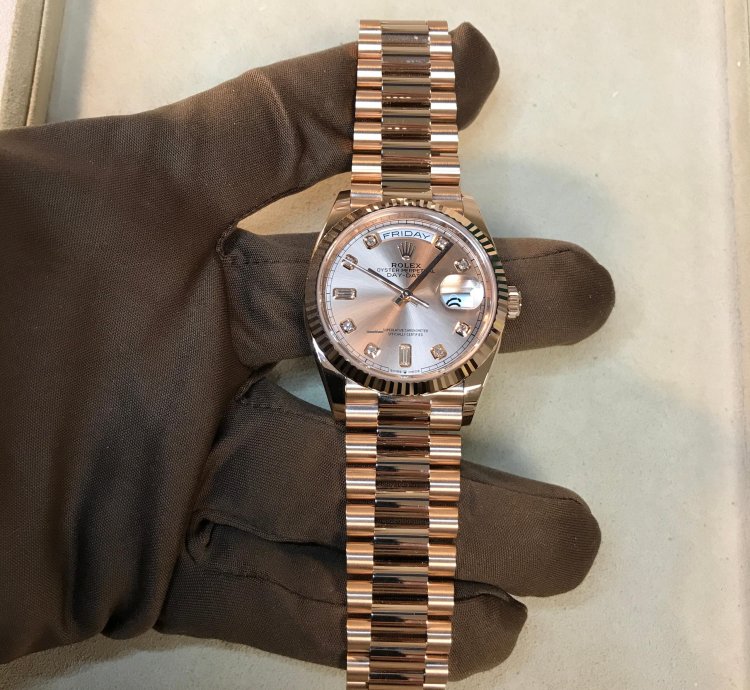 Rolex Day-date 36 Everose Gold Fluted Rose-diamond President 128235-0009