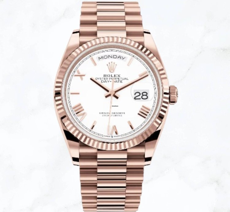 Rolex Day-date 36 Everose Gold White Roman Dial new Unworn