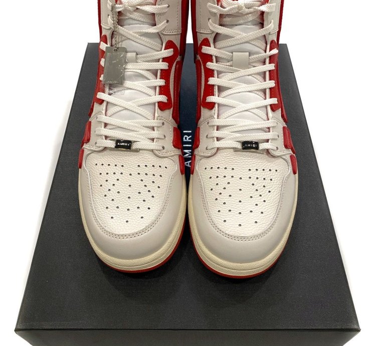 Skel Top High Sneakers In White Red