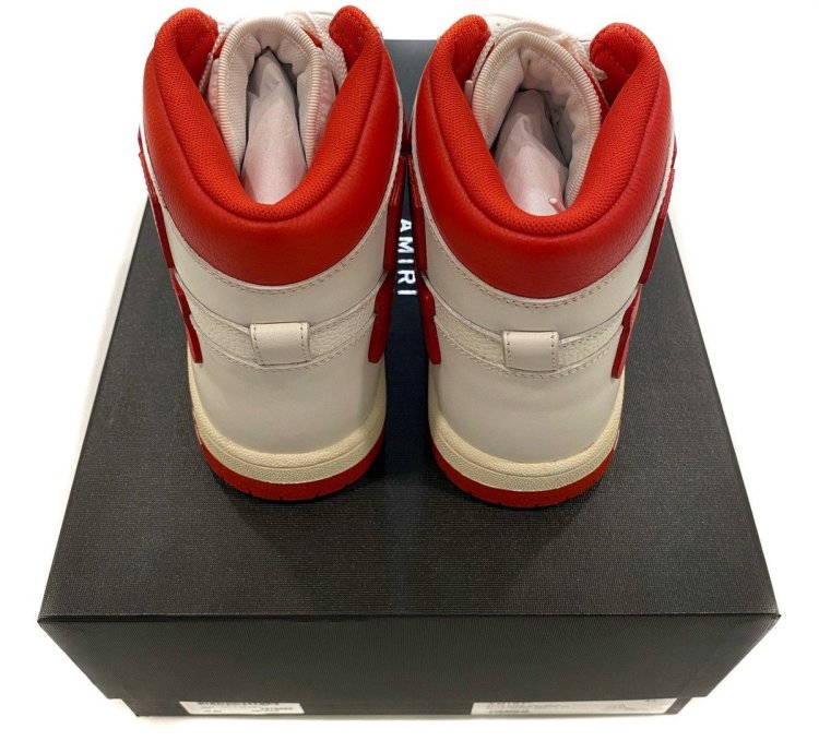Skel Top High Sneakers In White Red