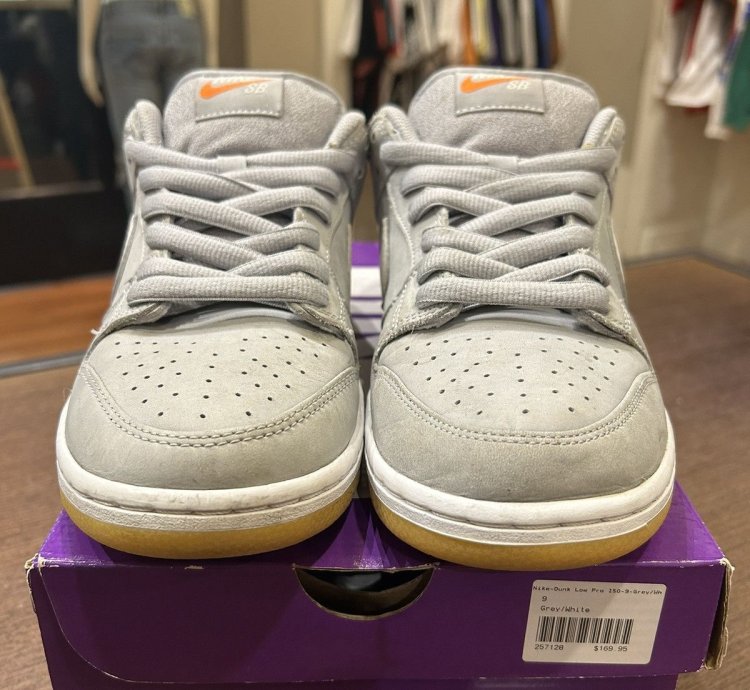 Nike Sb Dunk Low Pro Iso Orange Label Wolf Grey Gum