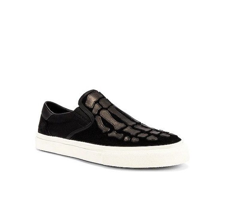 Skeleton Bones Slip On Leather Suede Shoe Sneaker