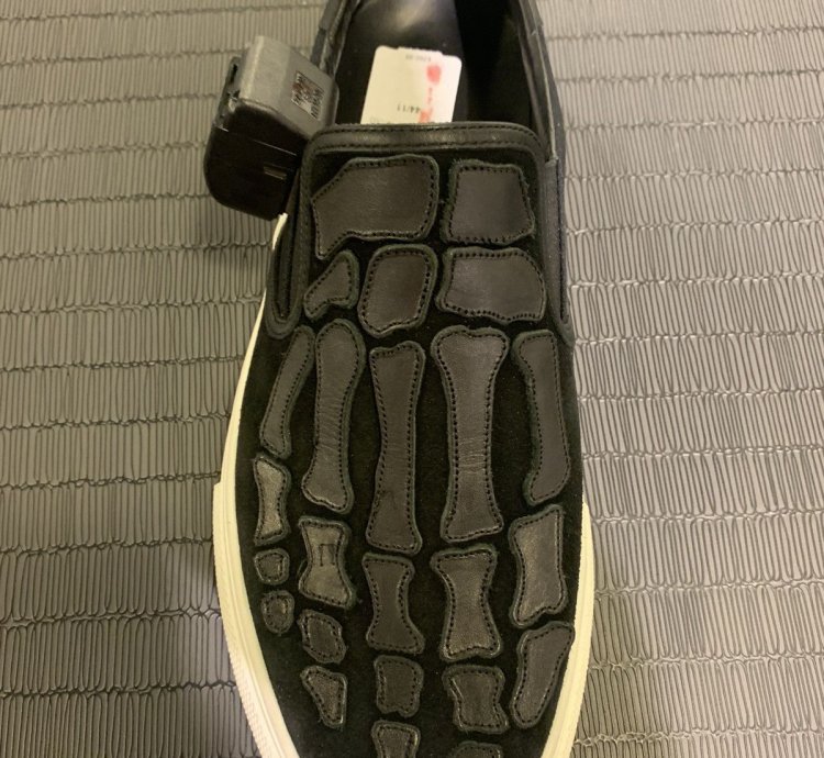 Skeleton Bones Slip On Leather Suede Shoe Sneaker