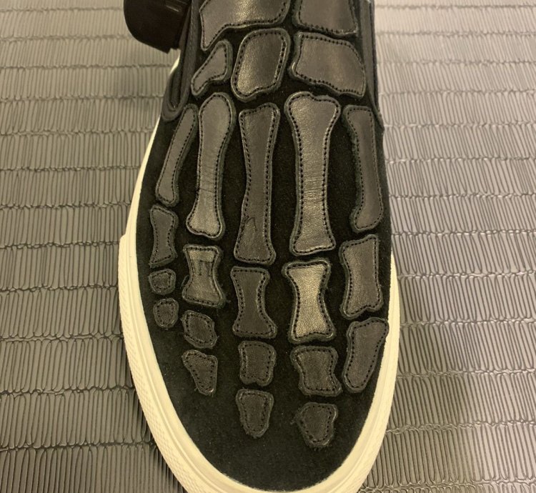 Skeleton Bones Slip On Leather Suede Shoe Sneaker