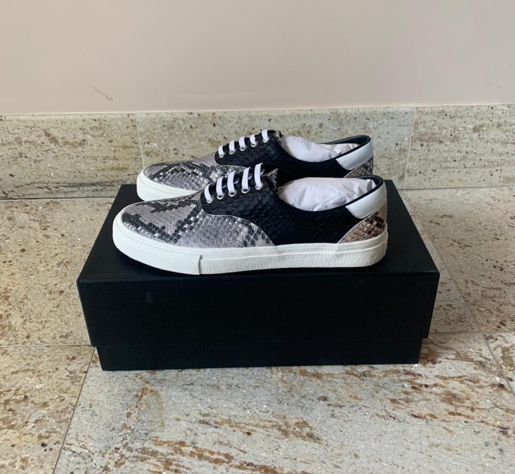 Snake Lace Up Sneakers Low Top In Multicolor