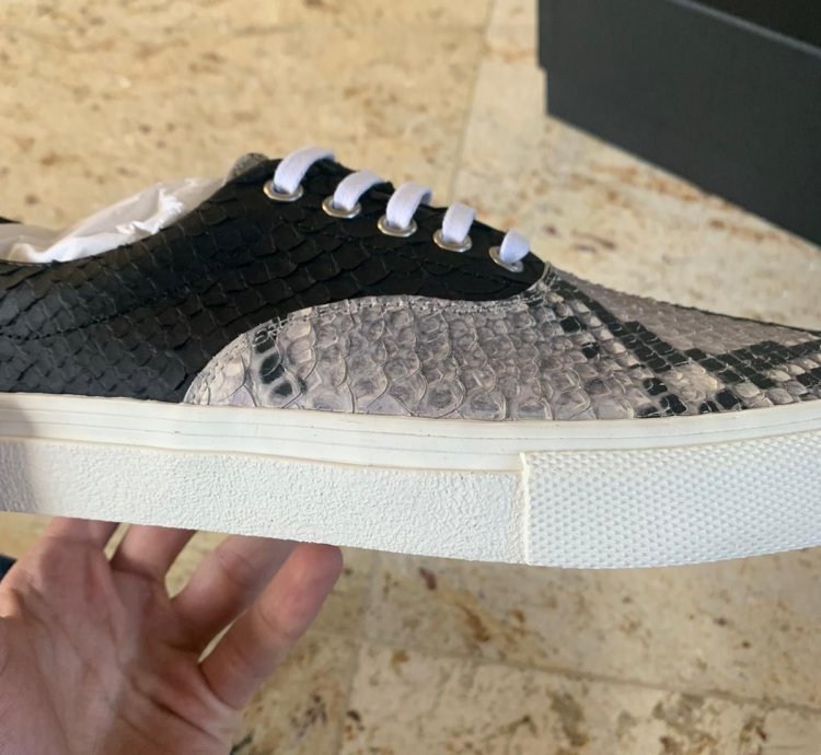 Snake Lace Up Sneakers Low Top In Multicolor