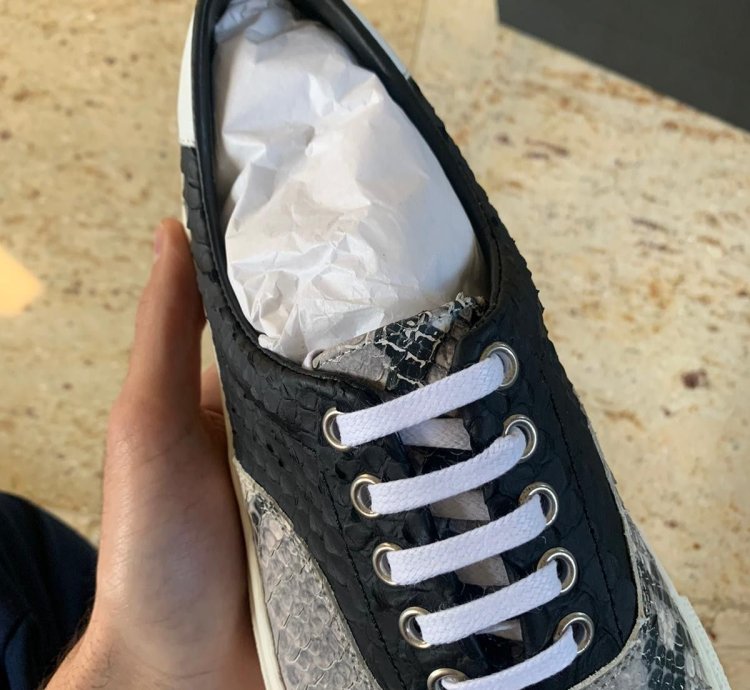 Snake Lace Up Sneakers Low Top In Multicolor