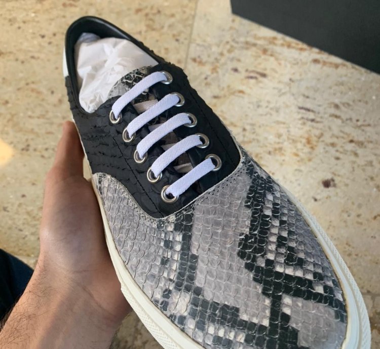 Snake Lace Up Sneakers Low Top In Multicolor