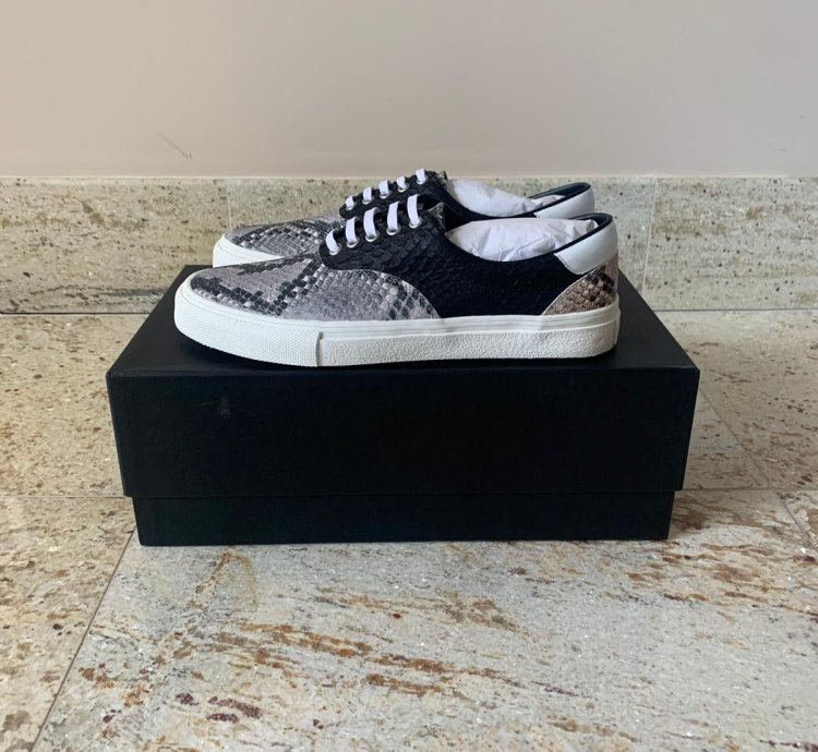 Snake Lace Up Sneakers Low Top In Multicolor