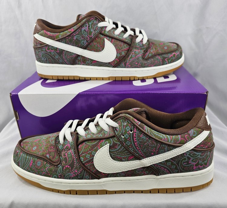 Nike Sb Dunk Low Pro Premium Paisley Brown Men Brand New